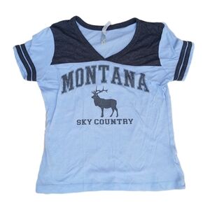 Montana Sky Country Women's Tee - Light Blue and Dark Gray